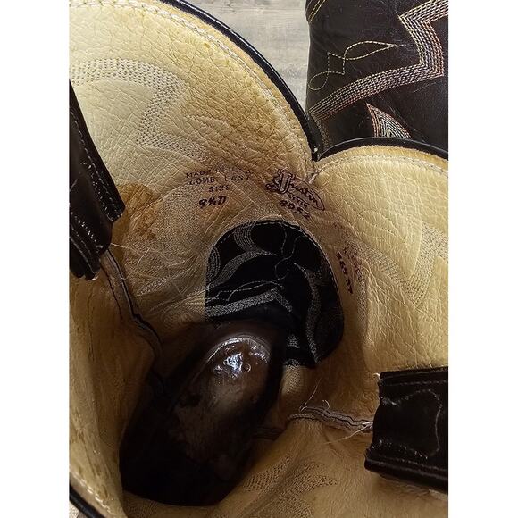 Justin's leather boots men's size 9.5 imperfect western cowboy style 8052 - Picture 9 of 12